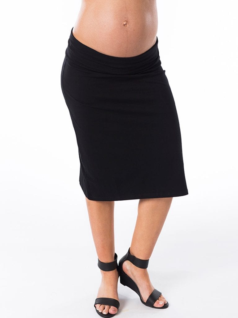 Tube Maternity Skirt - Cotton Maternity Skirt - Black - Maternity -  Breastmates